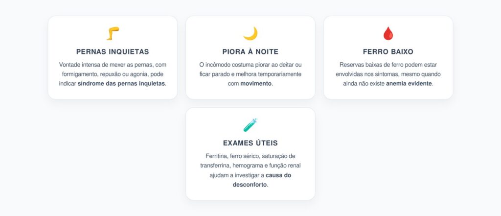 Pernas Inquietas à Noite: Quando Pode Ser Sinal de Ferro Baixo