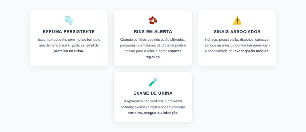 Urina Espumosa Persistente Pode Indicar Perda de Proteína pelos Rins