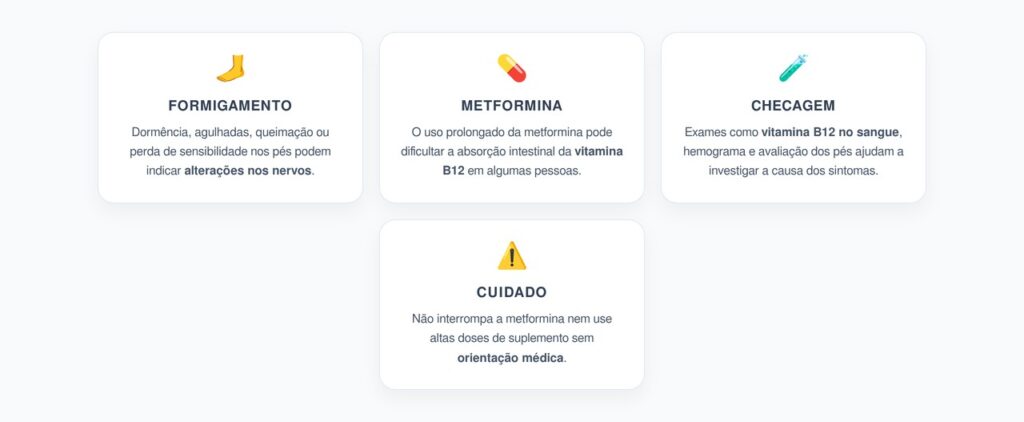 Formigamento nos Pés com Metformina: Alerta para Checar Vitamina B12