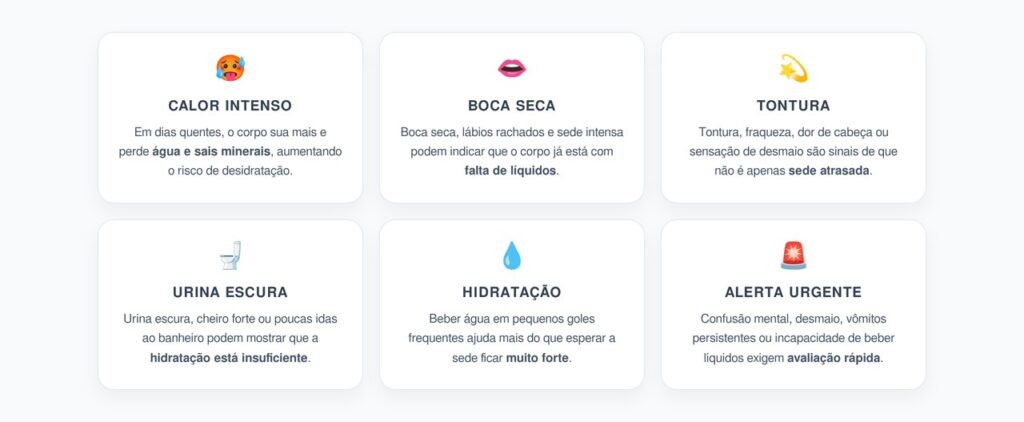 Boca Seca e Tontura no Calor: Sinais de Desidratação que Exigem Atenção