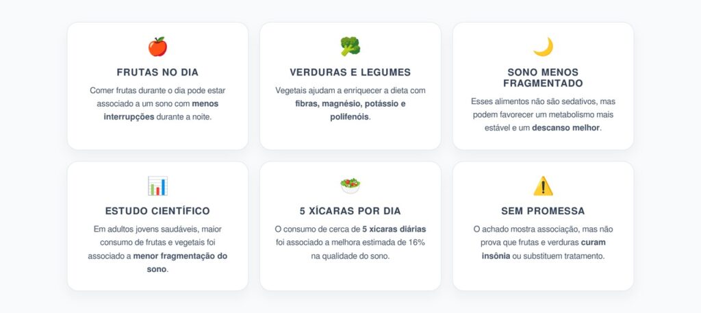 Frutas e Verduras Durante o Dia: O Hábito que Pode Melhorar o Sono à Noite