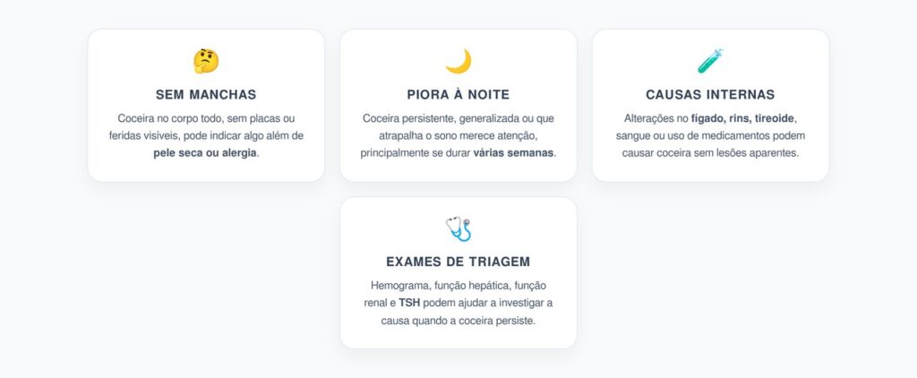 Coceira no Corpo Sem Manchas: Quando Investigar Fígado, Rins e Tireoide