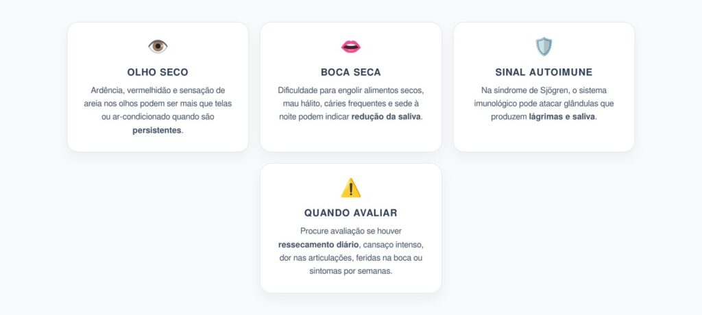 Olho Seco e Boca Seca: Sinal Autoimune que Pode Indicar Síndrome de Sjögren