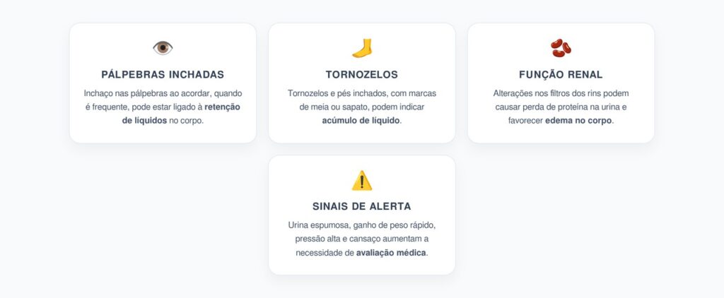 Pálpebras e Tornozelos Inchados Podem Indicar Retenção Ligada aos Rins