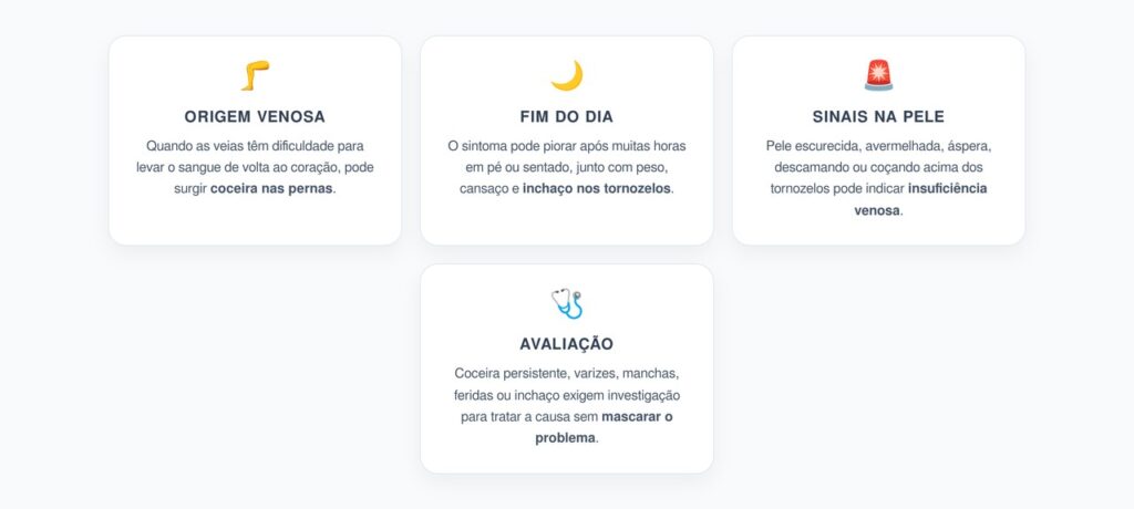 Coceira nas Pernas no Fim do Dia: Sinal Venoso que Vai Além da Pele Seca