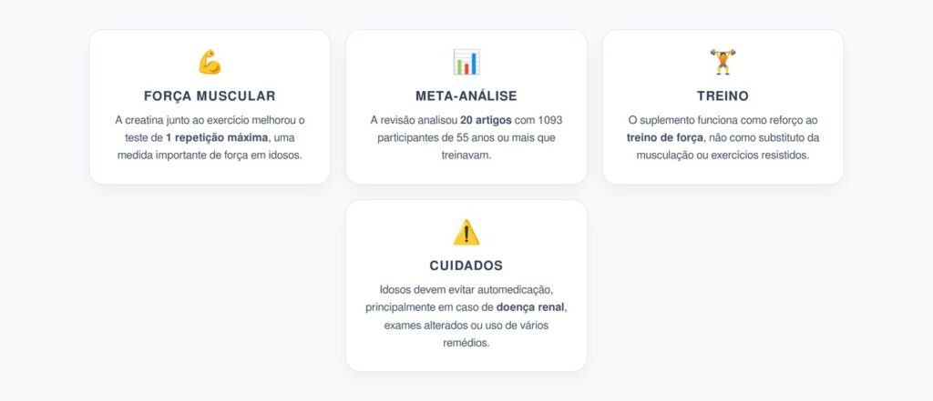 Creatina para Idosos: Ganhos de Força e Músculo Quando Combinada ao Treino