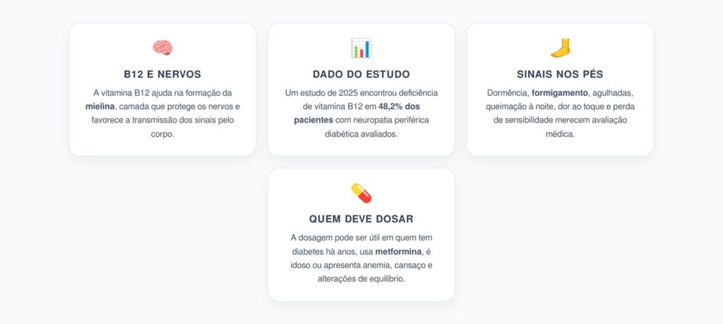 Dormência nos Pés e Diabetes: O Alerta da Falta de Vitamina B12