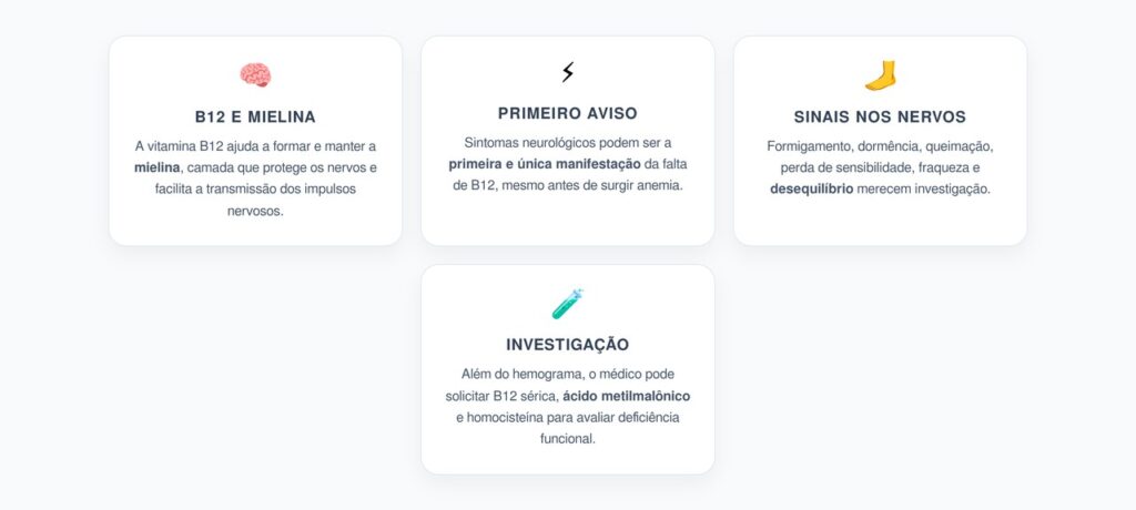 Falta de B12 e Neuropatia: O Aviso nos Nervos que Pode Vir Sem Anemia