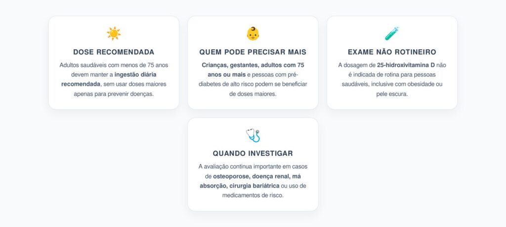 Vitamina D: Quem Pode Precisar de Dose Maior e Quem Não Precisa de Exame