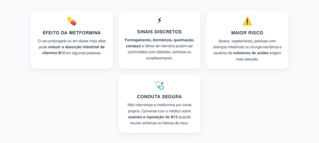 Metformina e Vitamina B12: Sinais de Deficiência que Podem Passar Despercebidos