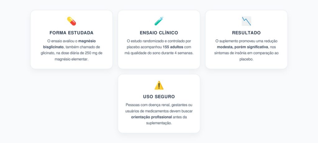 Magnésio Bisglicinato para Insônia: O Que Revelou o Ensaio Clínico de 2025