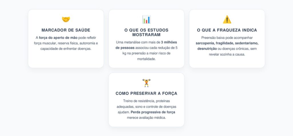 Força do Aperto de Mão: O Sinal Simples Ligado à Fragilidade e ao Risco de Mortalidade
