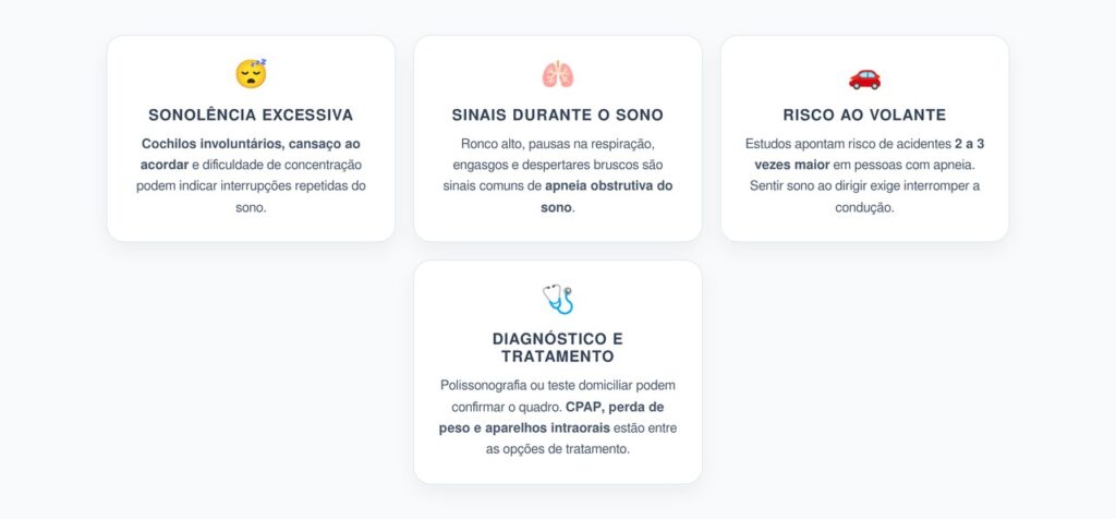 Apneia do Sono: Sinais que Aumentam o Risco de Cochilos e Acidentes ao Volante