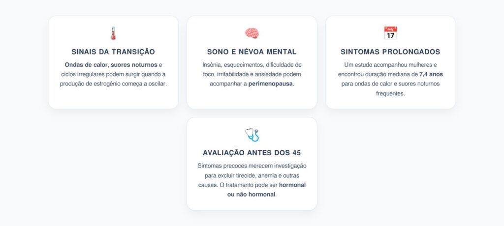 Perimenopausa Antes dos 45: Ondas de Calor, Insônia e Névoa Mental
