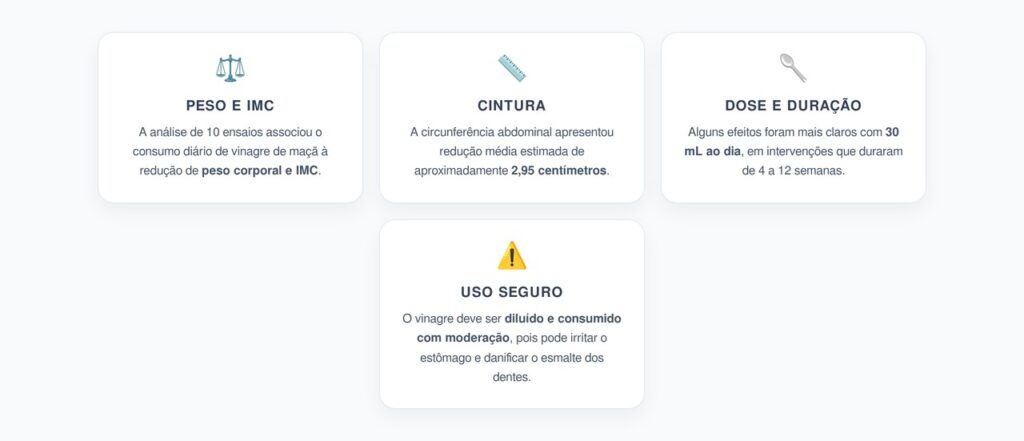 Vinagre de Maçã: Efeitos no Peso, IMC e Cintura em 789 Adultos