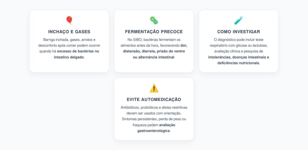 SIBO: Quando Barriga Inchada e Gases Podem Indicar Supercrescimento Bacteriano