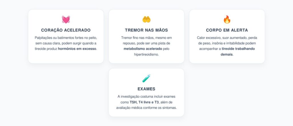 Coração Acelerado e Tremor nas Mãos Podem Indicar Tireoide Acelerada