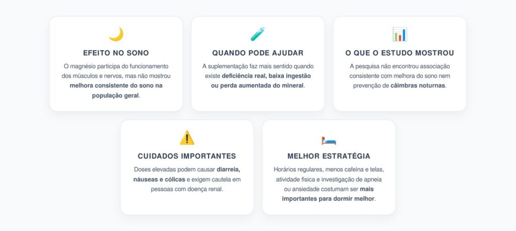 Magnésio para Dormir: Quando Funciona e Por Que Nem Sempre Melhora o Sono