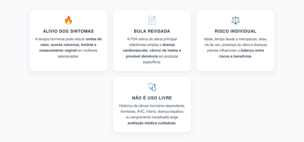Terapia Hormonal na Menopausa: O que Mudou no Alerta Mais Severo da FDA