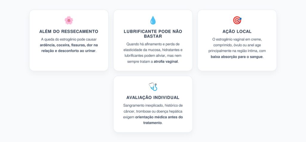 Estrogênio Vaginal: O Tratamento Local para Ardência, Ressecamento e Dor na Relação