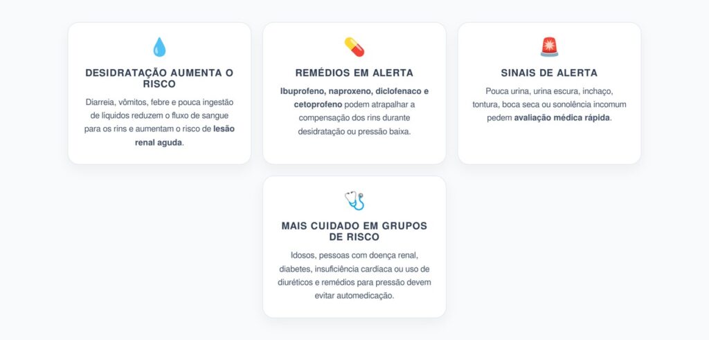 Anti-inflamatório Durante Virose ou Diarreia: Quando o Risco para os Rins Aumenta