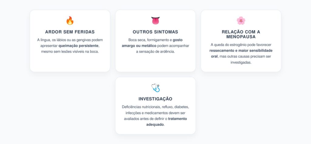 Síndrome da Boca Ardente: Sinais da Queimação sem Feridas Ligada à Menopausa