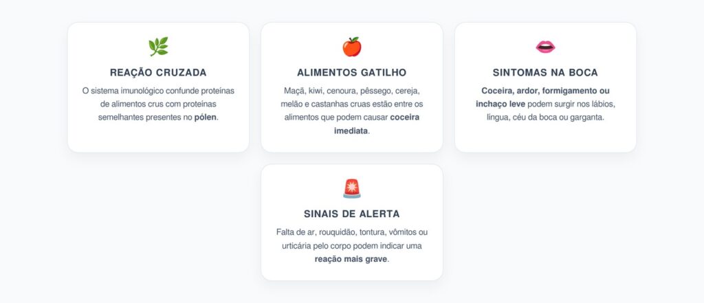 Síndrome Pólen-Alimento: Coceira na Boca ao Comer Frutas e Vegetais Crus