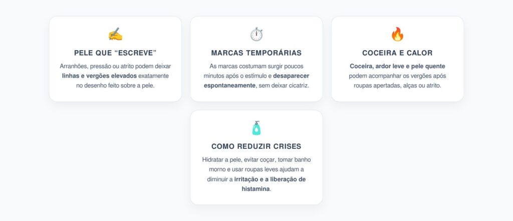 Dermografismo: Sinais de que a Pele Está “Escrevendo” Após um Arranhão