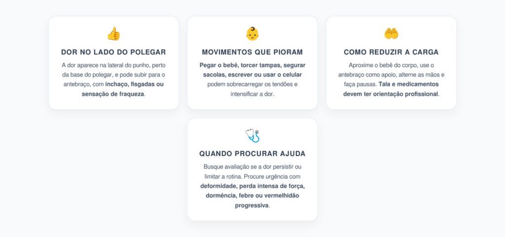 Tenossinovite de De Quervain: Dor no Punho ao Pegar o Bebê ou Usar o Celular