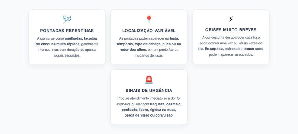 Cefaleia em Facada: Pontadas Rápidas na Cabeça que Duram Segundos