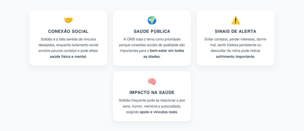 Solidão e Isolamento Social: Por Que a OMS Trata Como Questão de Saúde Pública
