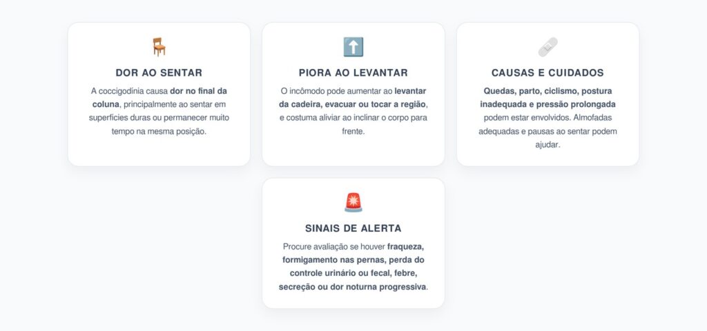Coccigodínia: Dor no Cóccix ao Sentar e Levantar da Cadeira