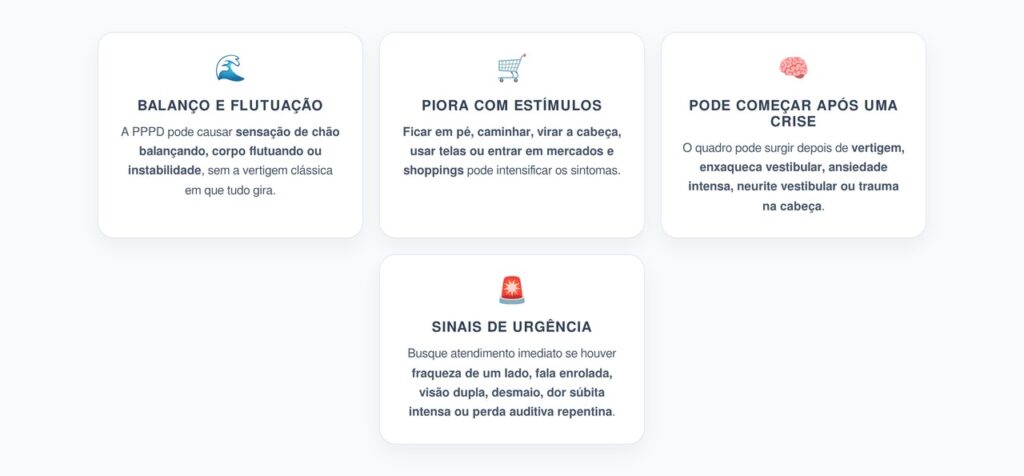 PPPD: Sensação de Balanço, Flutuação e Tontura Persistente sem Tudo Girar