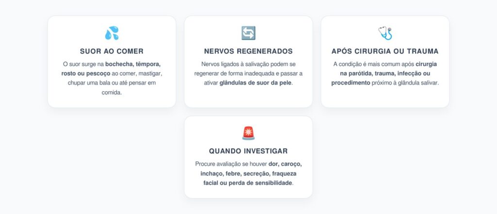 Síndrome de Frey: Suor no Rosto ao Comer, Mastigar ou Pensar em Comida