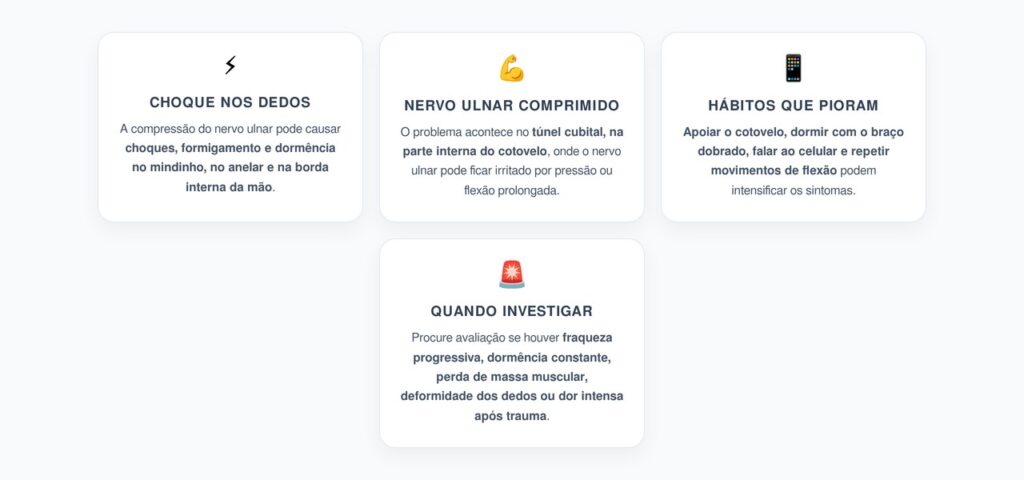Síndrome do Túnel Cubital: Choques no Mindinho e Anelar ao Apoiar o Cotovelo