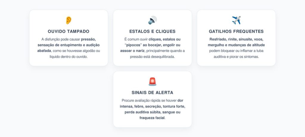 Disfunção da Tuba Auditiva: Ouvido Tampado, Estalos e Audição Abafada