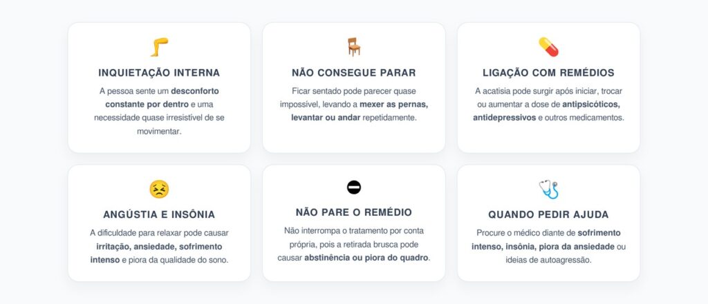 Acatisia: Inquietação nas Pernas que Pode Ser Causada por Remédios