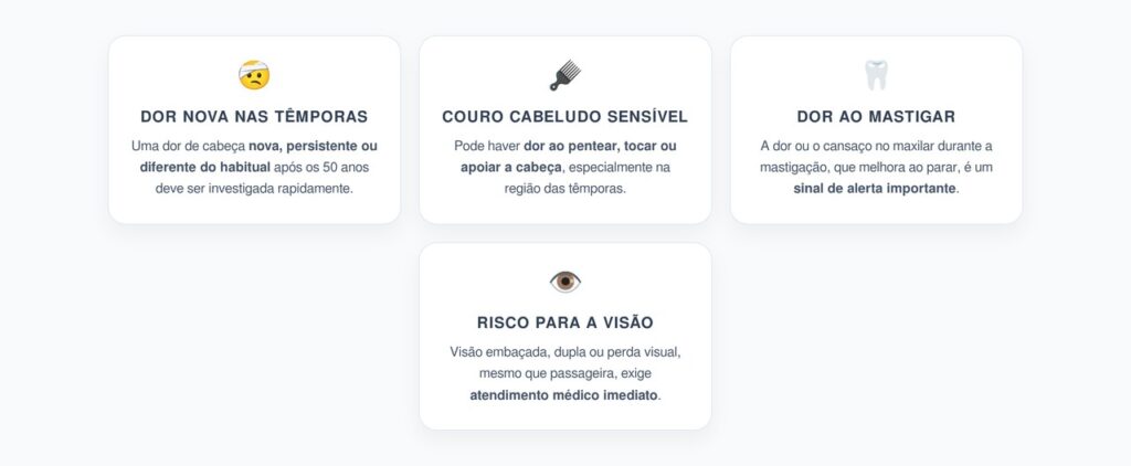 Arterite Temporal: Dor Nova nas Têmporas e Risco de Perda da Visão Após os 50