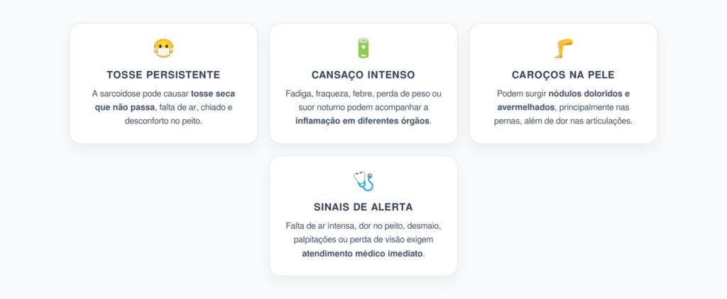 Sarcoidose: Tosse Seca Persistente, Cansaço e Caroços Doloridos na Pele