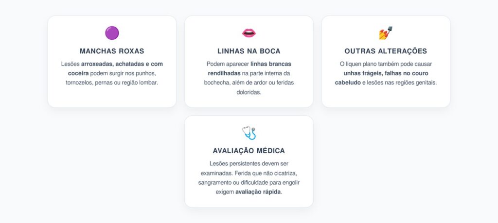 Líquen Plano: Manchas Roxas que Coçam e Linhas Brancas Dentro da Boca