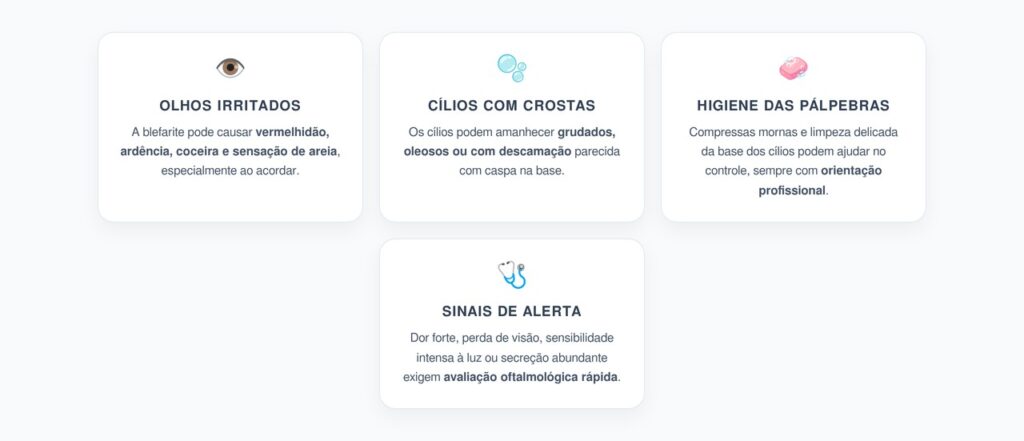 Blefarite: Olhos Vermelhos, Sensação de Areia e Cílios Grudados ao Acordar