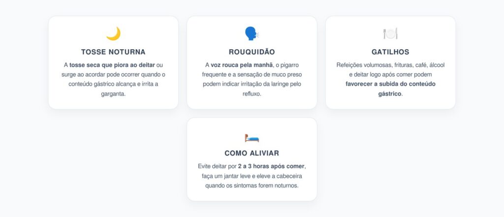 Refluxo Silencioso: Tosse Noturna, Pigarro e Rouquidão ao Acordar