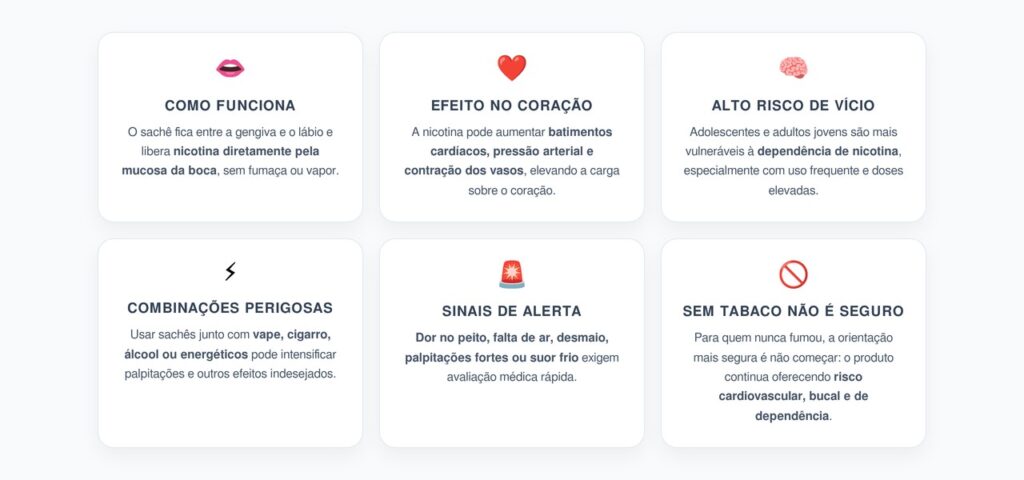 Sachês de Nicotina: 6 Riscos para o Coração e a Dependência em Jovens