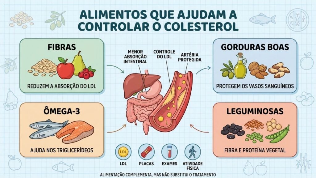 Fibras, gorduras boas, ômega-3 e leguminosas auxiliam no controle do LDL.