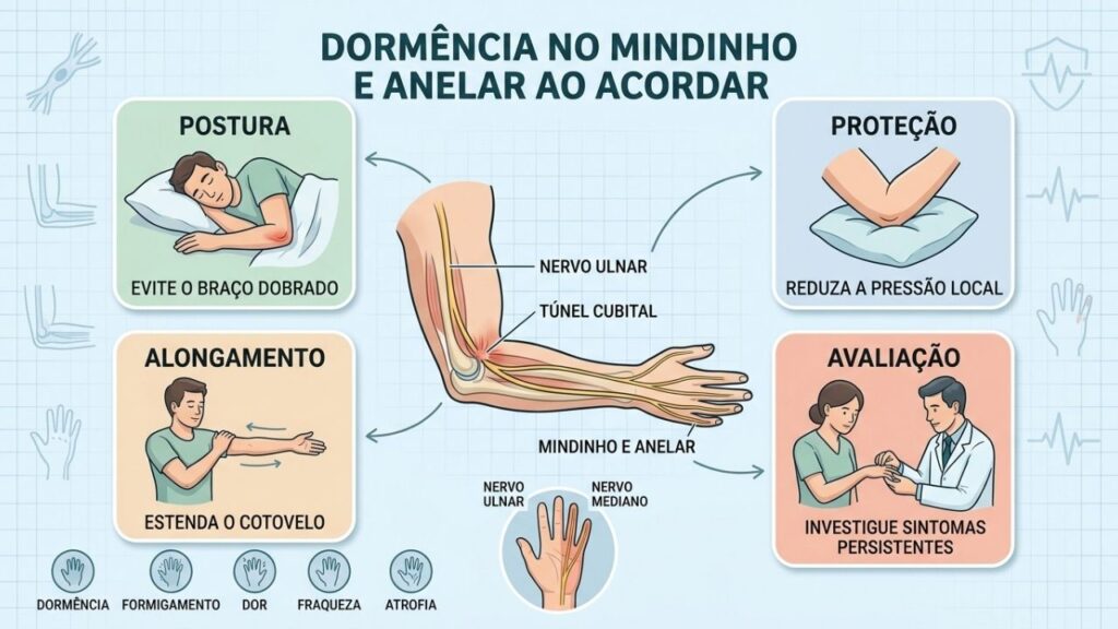 Postura, proteção do cotovelo, alongamento e avaliação ajudam a preservar o nervo ulnar.