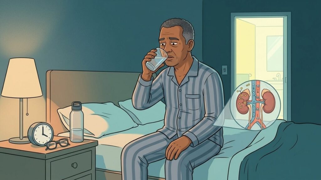 Sede noturna e urinação frequente merecem investigação para descartar diabetes.