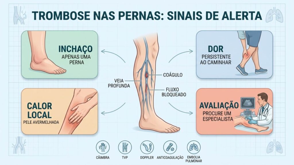 Sinais de alerta ajudam a diferenciar trombose de câimbra comum.