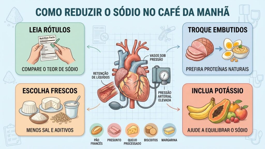 Quatro escolhas práticas reduzem o sódio e protegem a pressão arterial.