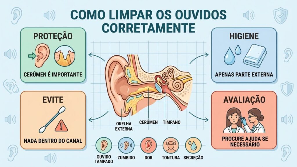 Proteção, higiene adequada e avaliação médica preservam a saúde auditiva.