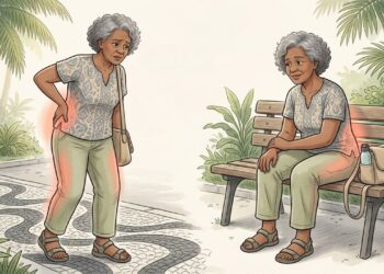 Estenose lombar pode imitar ciática, mas a dor que piora ao caminhar e melhora ao sentar muda a suspeita